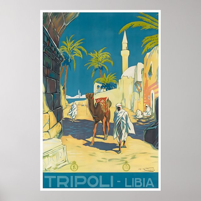 Affiche de voyage Libye Tripoli Art Moyen-Orient (Devant)