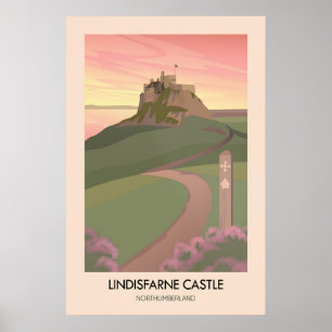 Affiche de voyage Lindisfarne Castle Northumberlan