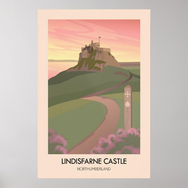 Affiche de voyage Lindisfarne Castle Northumberlan (Devant)