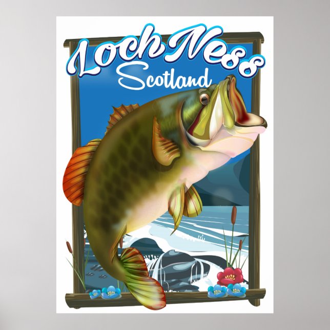 Affiche de voyage Loch Ness Écosse Pêche (Devant)
