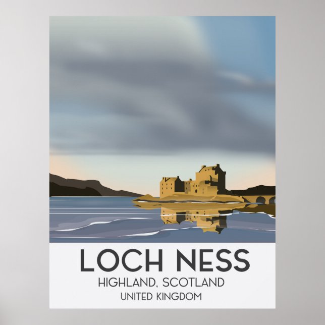 Affiche de voyage Loch Ness, Highlands, Écosse (Devant)