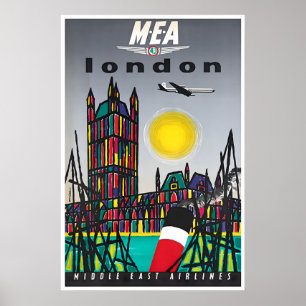 Affiche de voyage Londres Angleterre Art MEA Impre