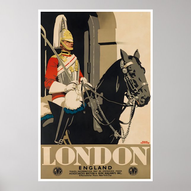 Affiche de voyage Londres Angleterre Art Tourisme  (Devant)