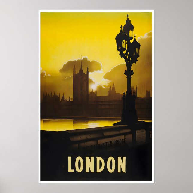 Affiche de voyage Londres Angleterre Art Vintage V (Devant)