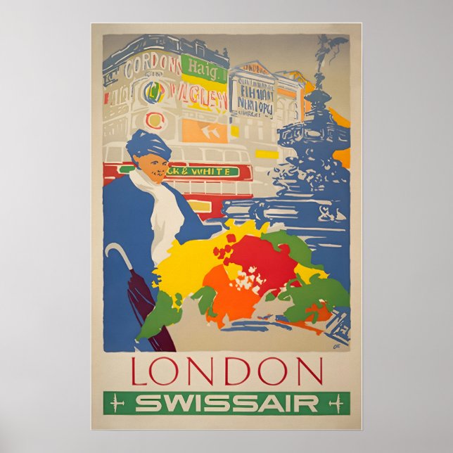 Affiche de voyage Londres Angleterre Impression d' (Devant)