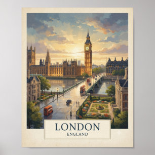 Affiche de voyage Londres Angleterre vintage Big