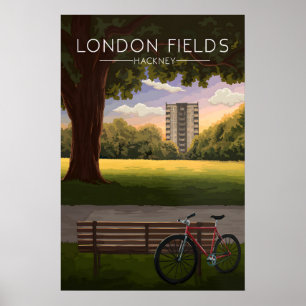 Affiche de voyage Londres Fields Hackney Londres