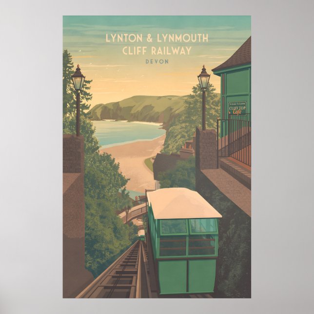 Affiche de voyage Lynton et Lynmouth Cliff Railway (Devant)
