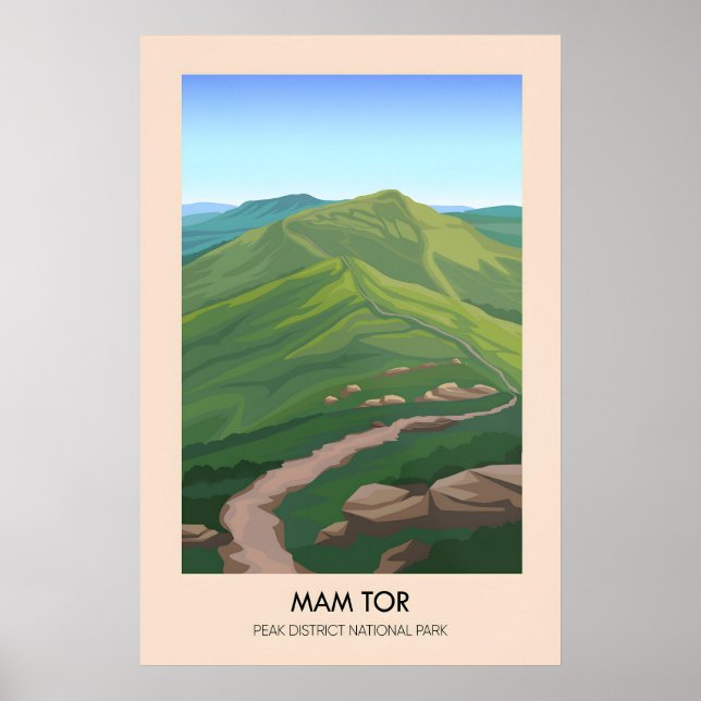 Affiche de voyage Mam Tor Peak District (Devant)