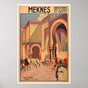 Affiche de voyage Maroc Art Meknes Impression Maro