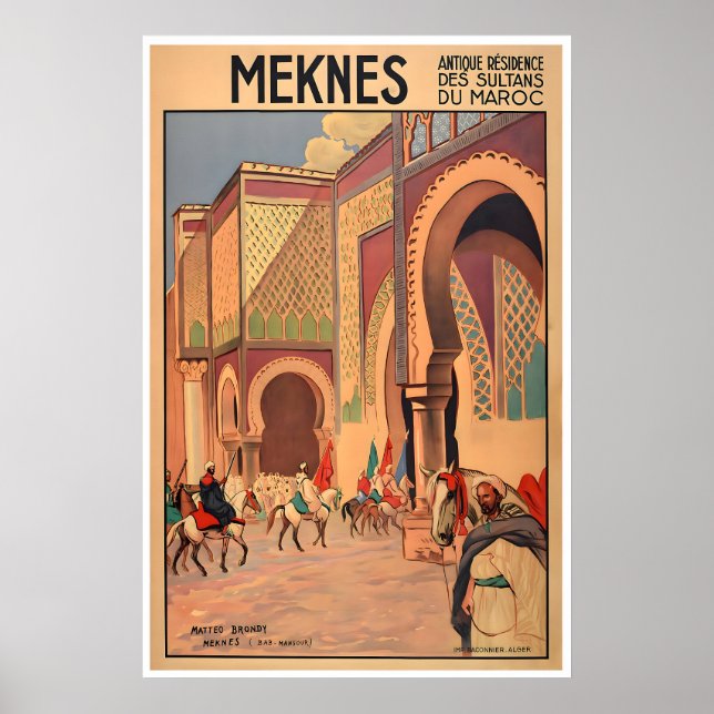 Affiche de voyage Maroc Art Meknes Impression Maro (Devant)