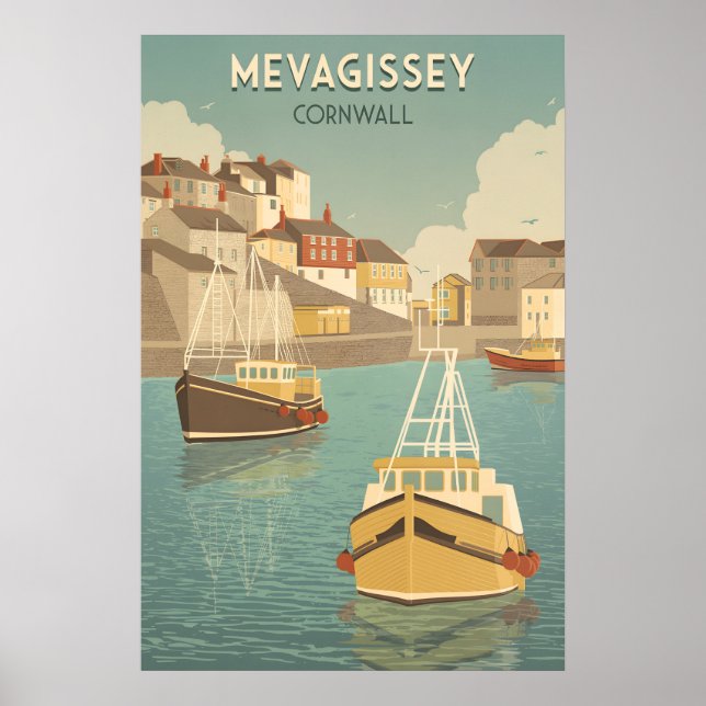 Affiche de voyage Mevagissey Cornouailles (Devant)