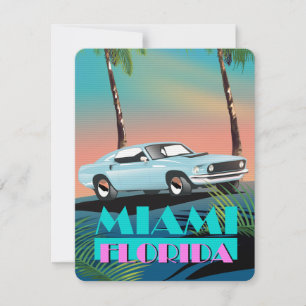 Affiche de voyage Miami Floride années 80