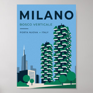 Affiche de voyage Milano Bosco Verticale Milan I