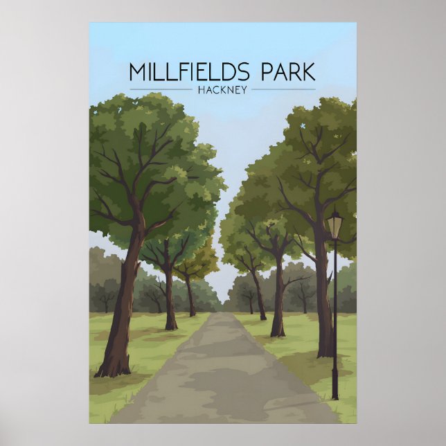 Affiche de voyage Millfields Park Hackney Londres (Devant)