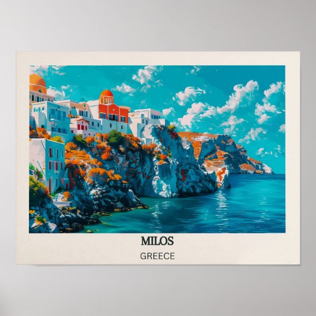 Affiche de voyage Milos Impression Milos Grèce Imp (Devant)