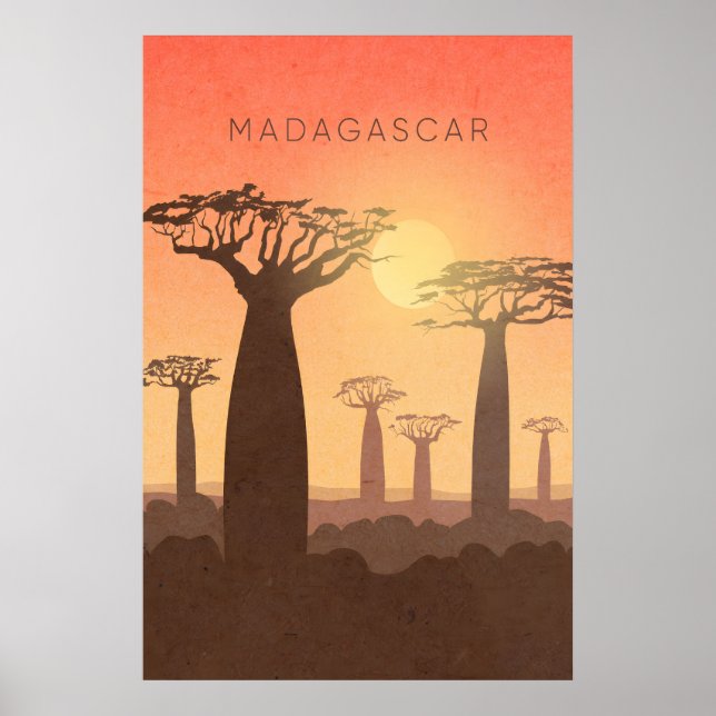 Affiche de voyage minimale à Madagascar (Devant)