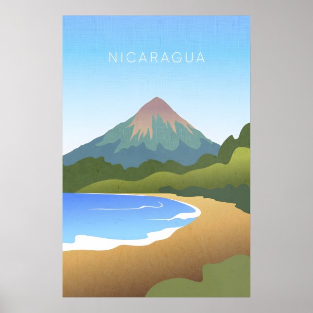 Affiche de voyage minimale au Nicaragua (Devant)