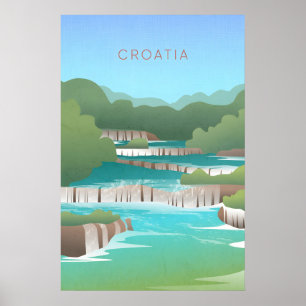Affiche de voyage minimale Croatie