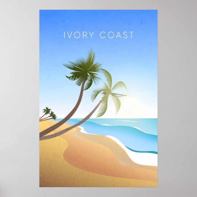 Affiche de voyage minimale de la Côte d'Ivoire (Devant)