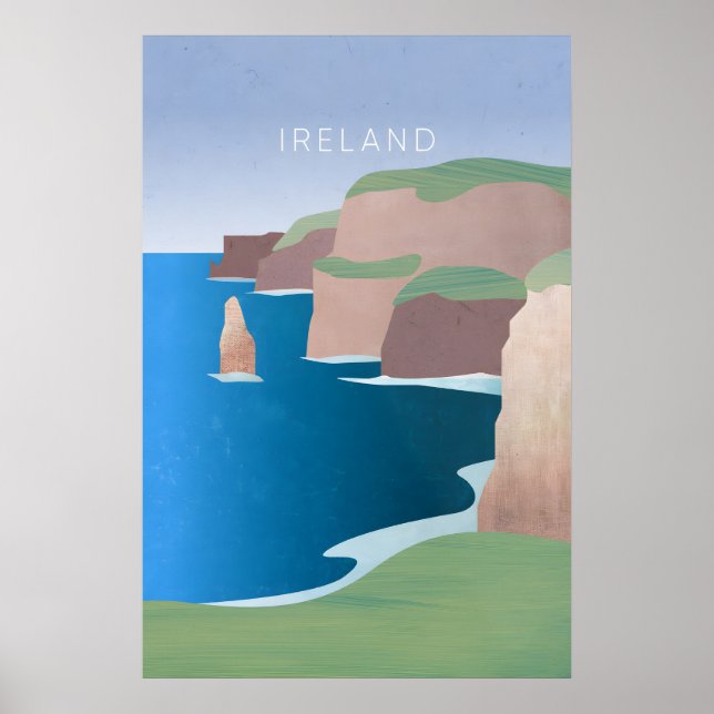 Affiche de voyage minimale Irlande (Devant)
