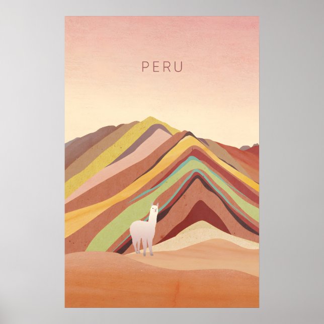 Affiche de voyage minimale Pérou (Devant)