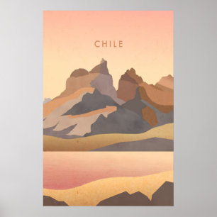 Affiche de voyage minimaliste au Chili