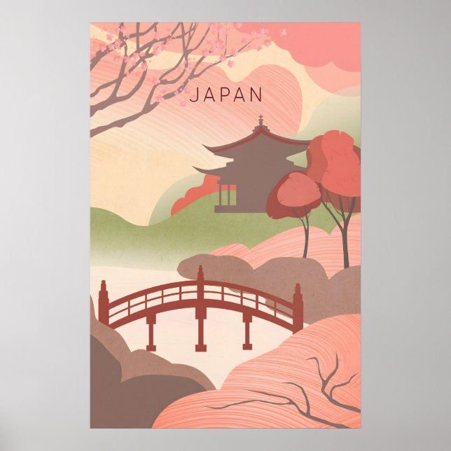 Affiche de voyage minimaliste au Japon (Devant)