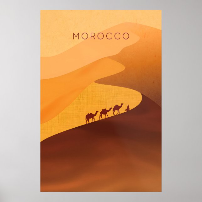 Affiche de voyage minimaliste au Maroc (Devant)