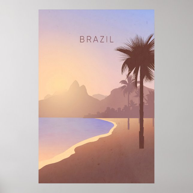 Affiche de voyage minimaliste Brésil (Devant)