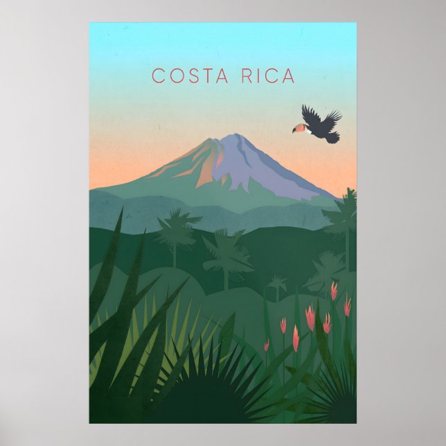 Affiche de voyage minimaliste Costa Rica (Devant)