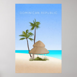 Affiche de voyage minimaliste de la République dom