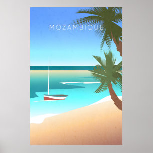 Affiche de voyage minimaliste du Mozambique
