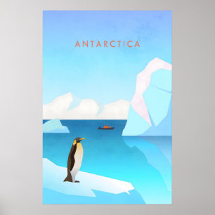 Affiche de voyage minimaliste en Antarctique
