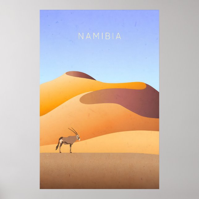 Affiche de voyage minimaliste en Namibie (Devant)