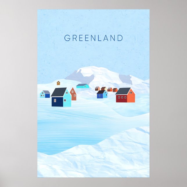 Affiche de voyage minimaliste Groenland (Devant)