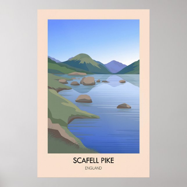 Affiche de voyage moderne de Scafell Pike (Devant)