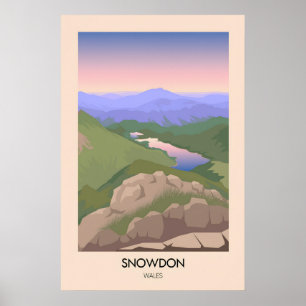 Affiche de voyage moderne du mont Snowdon