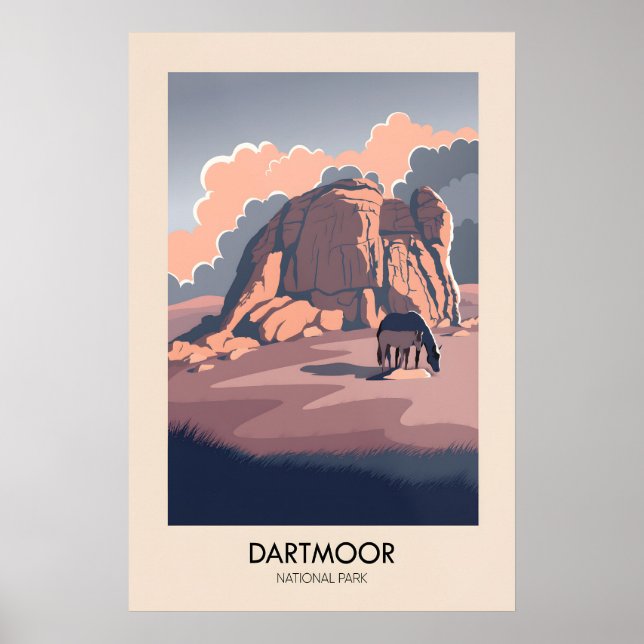 Affiche de voyage moderne du parc national de Dart (Devant)
