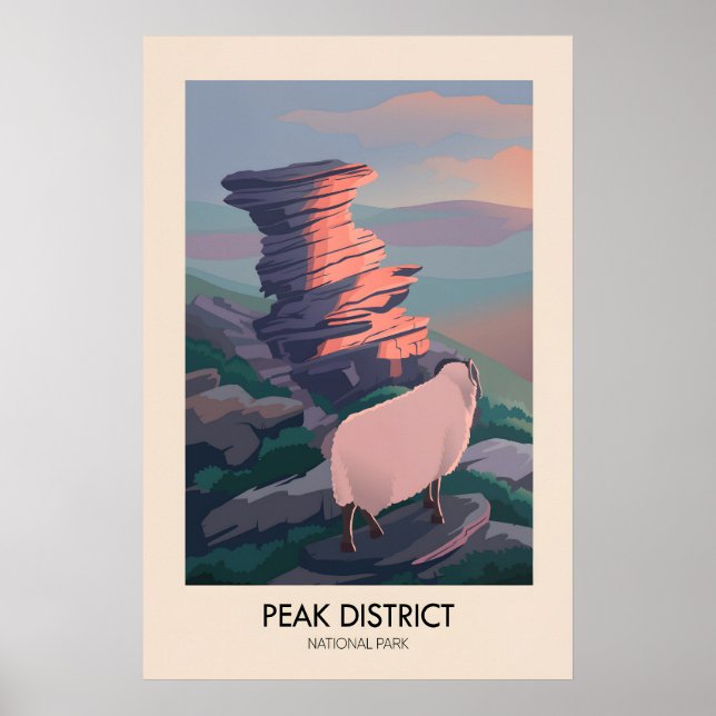 Affiche de voyage moderne du parc national de Peak (Devant)