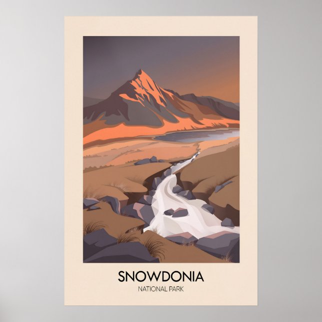 Affiche de voyage moderne du parc national de Snow (Devant)