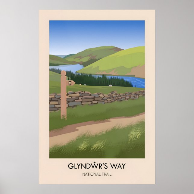 Affiche de voyage moderne du sentier national Glyn (Devant)