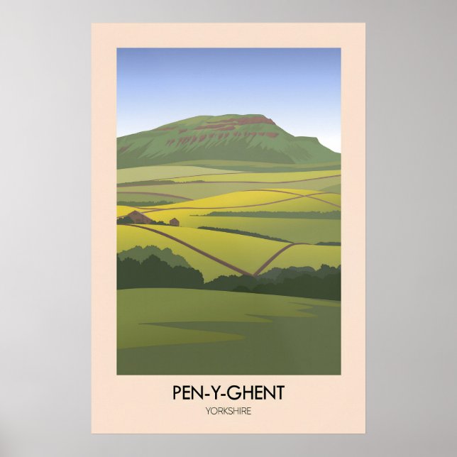 Affiche de voyage moderne Pen Y Ghent Yorkshire Da (Devant)