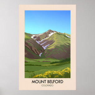 Affiche de voyage Mont Belford Colorado USA