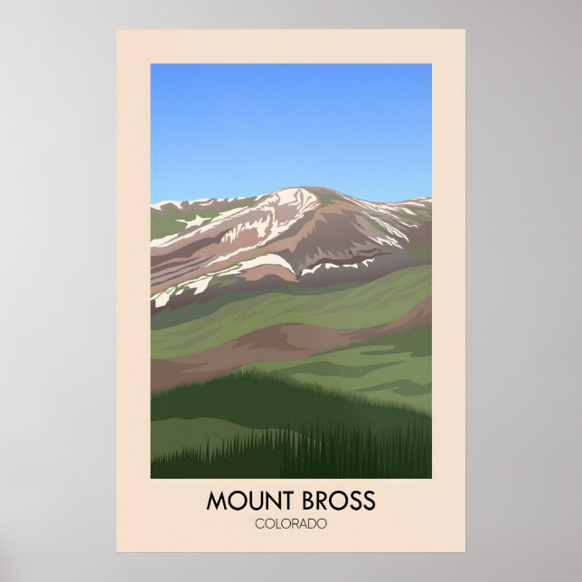 Affiche de voyage Mont Bross Colorado USA (Devant)