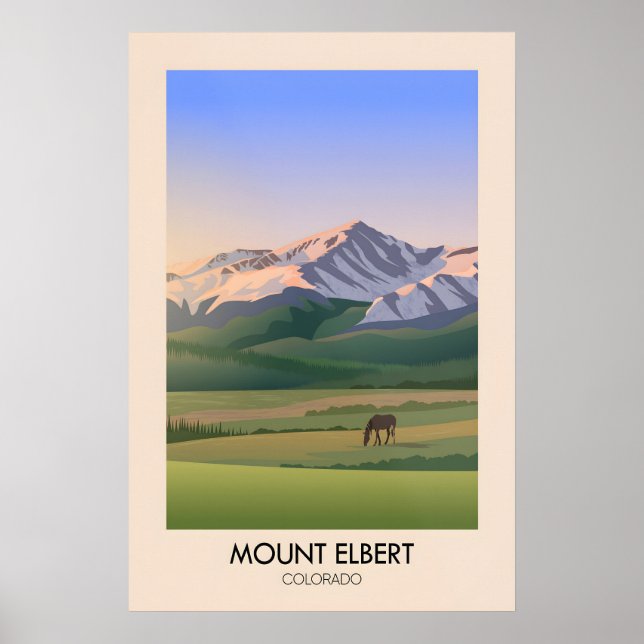 Affiche de voyage Mont Elbert Colorado États-Unis (Devant)
