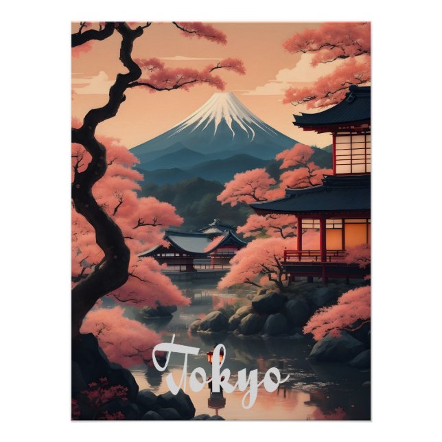 Affiche de voyage Mont Fuji Tokyo (Devant)