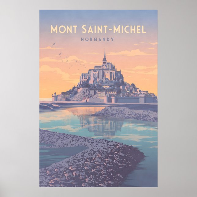 Affiche de voyage Mont Saint Michel Normandie (Devant)