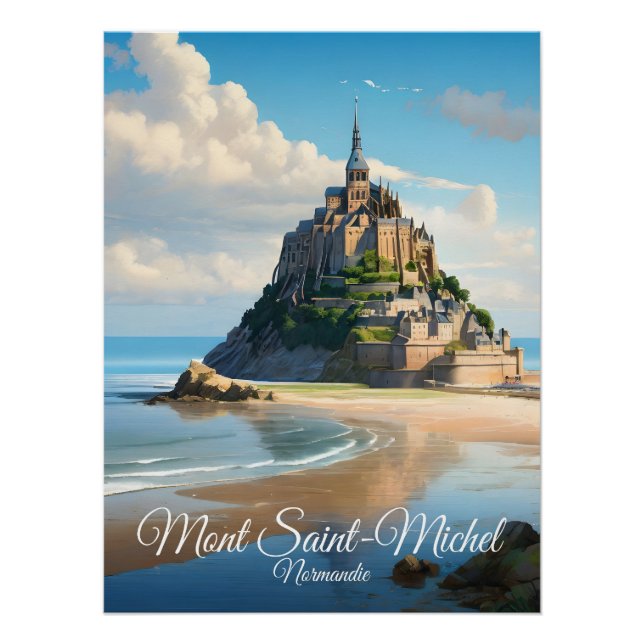 Affiche de voyage Mont Saint Michel Normandie Fran (Devant)