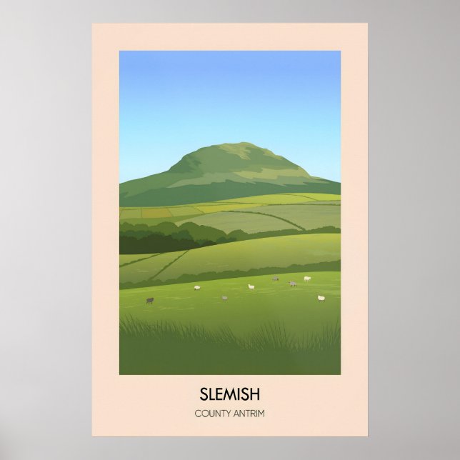 Affiche de voyage Mont Slemish Comté d'Antrim (Devant)
